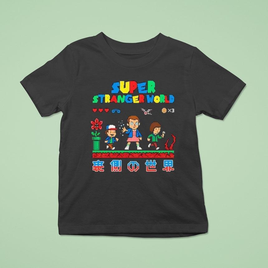 Stranger Things In The Style Of Super Mario World Super Stranger World Shirt