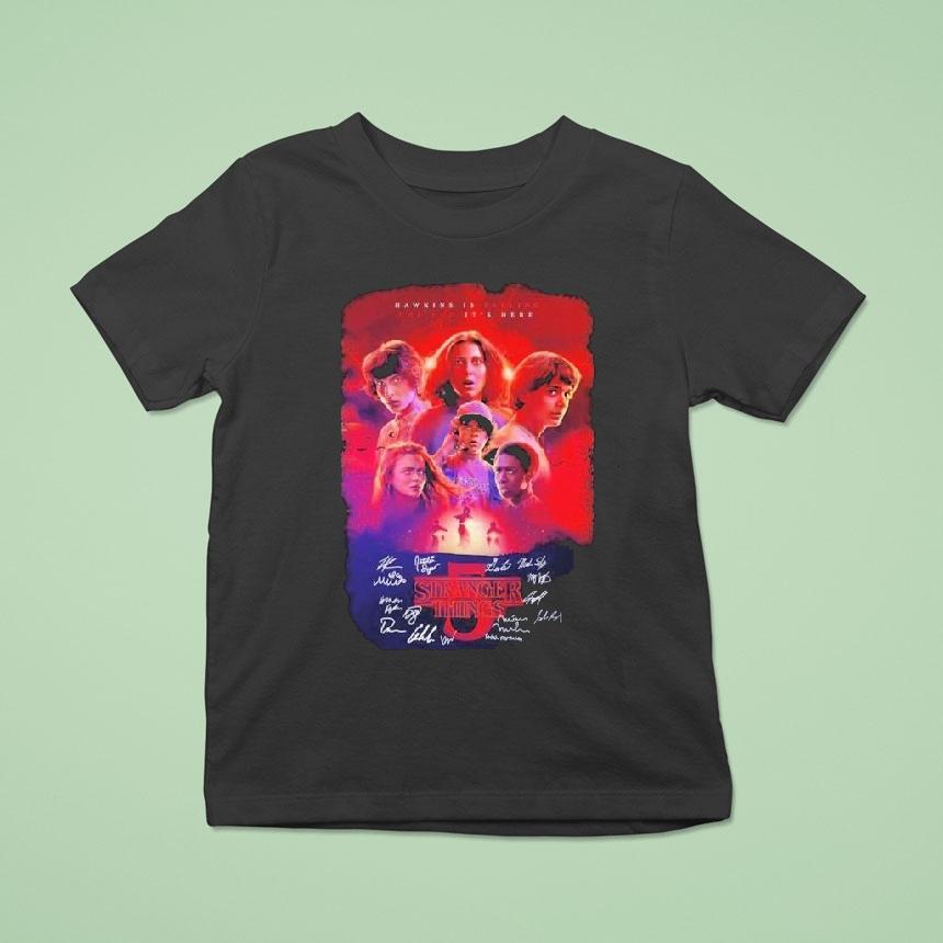 Stranger Things Season 5 Hawkins Is Falling The End It’s Here Signatures Shirt