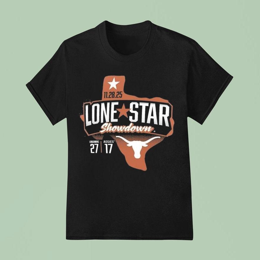 Texas Longhorns Vs. Texas Am Aggies 2025 Lone Star Showdown Score Shirt