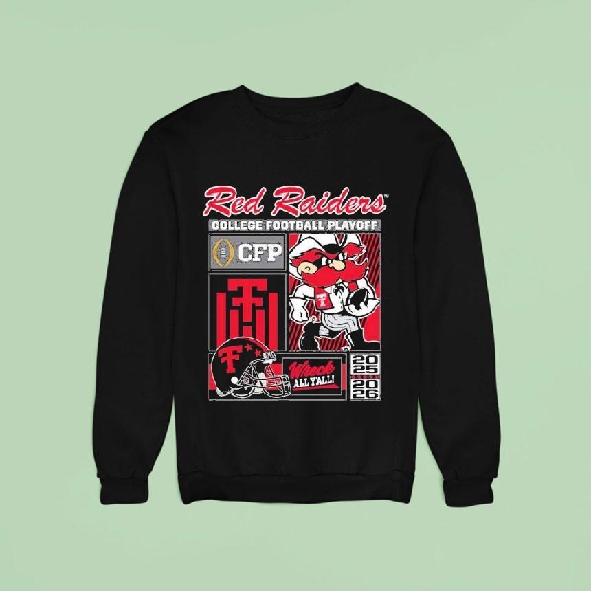Texas Tech Red Raiders Cfp Wreck All Y'all 2025 2026 Mascot Shirt Texas Tech Red Raiders Cfp Wreck All Y'all 2025 2026 Mascot Shirt
