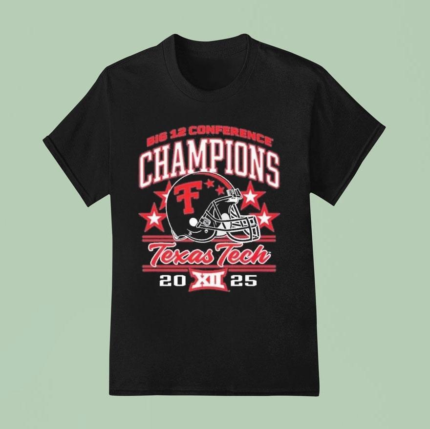 Texas Tech Red Raiders Football 2025 Big 12 Conference Champions Helmet Shirt