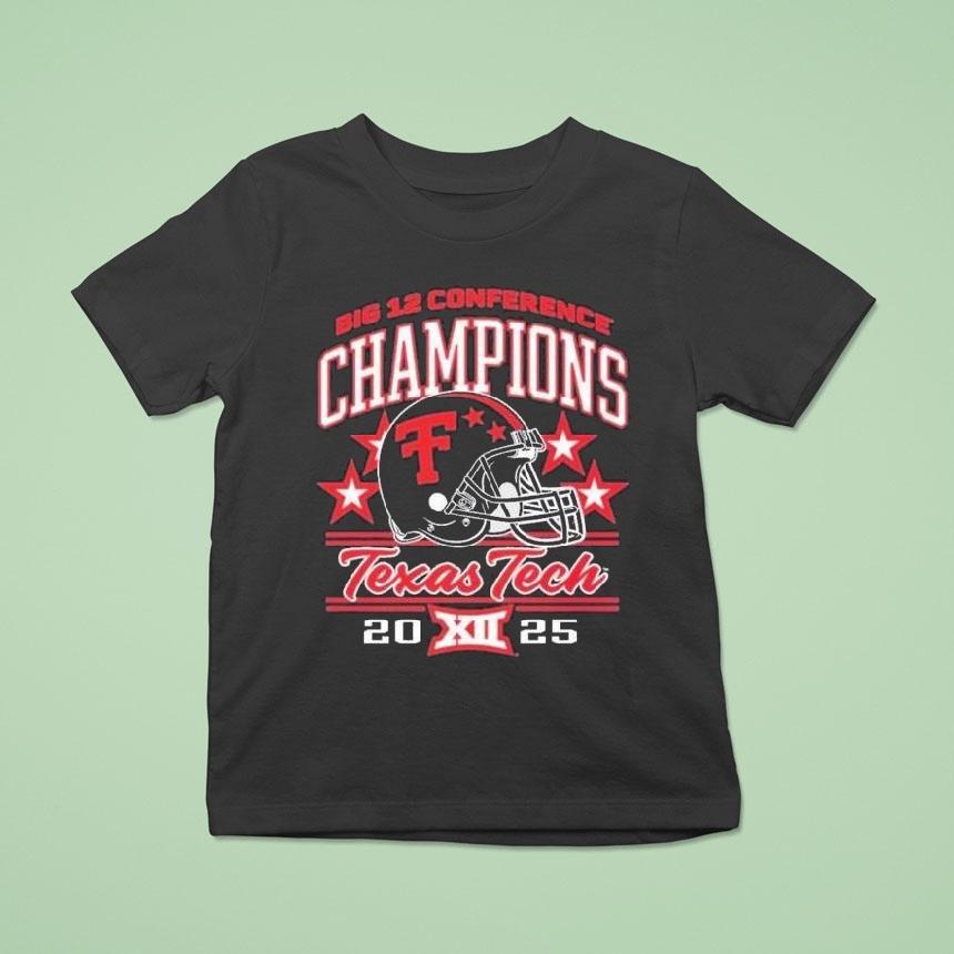 Texas Tech Red Raiders Football 2025 Big 12 Conference Champions Helmet Shirt