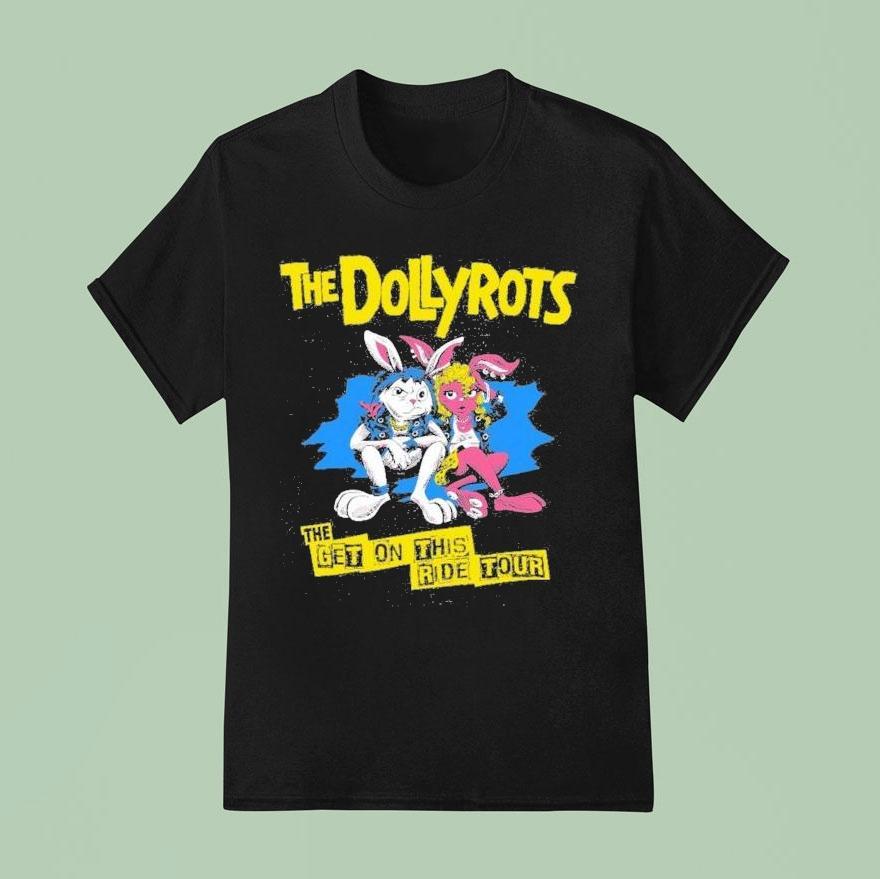 The Dollyrots The Get On This Ride Summer Tour 2025 Bunny Shirt