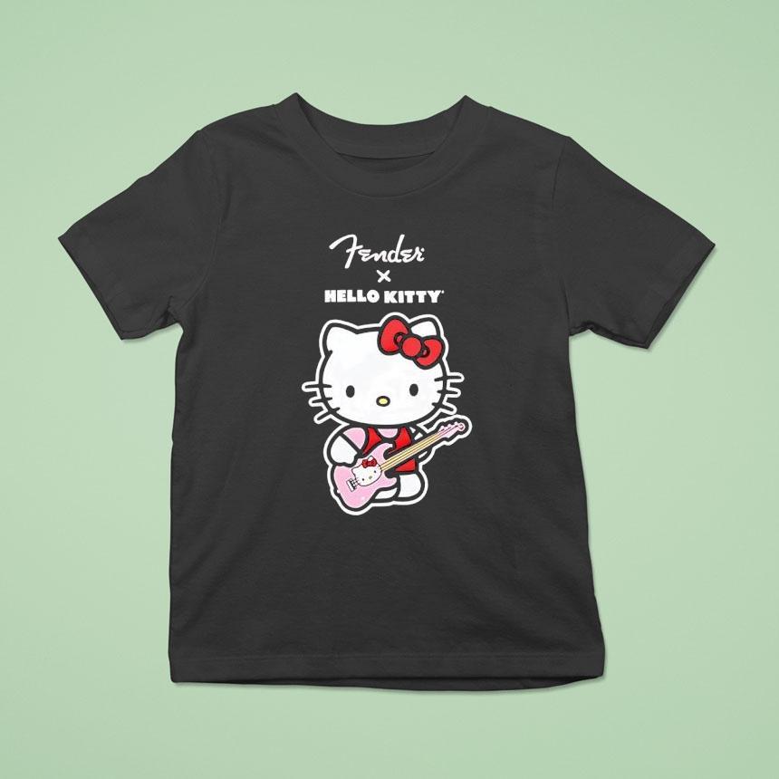 The Fender Musical Instruments Corporation X Hello Kitty Playing Guitar Shirt