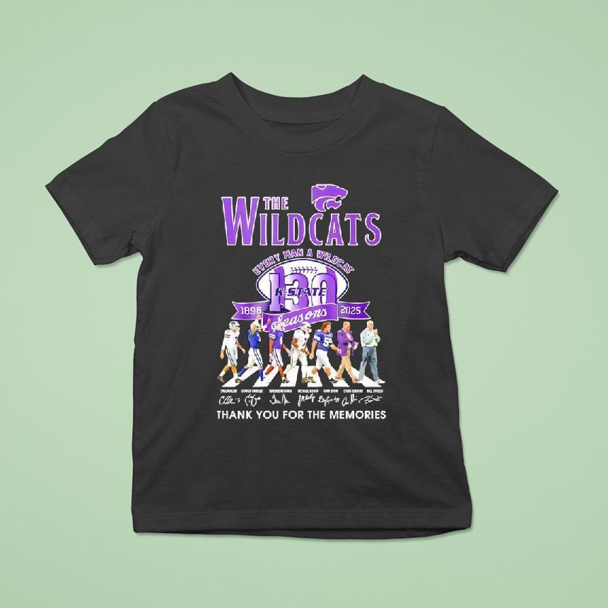 The Kansas State Wildcats Every Man A Wildcat 1896 2025 Signatures Seasons Shirt