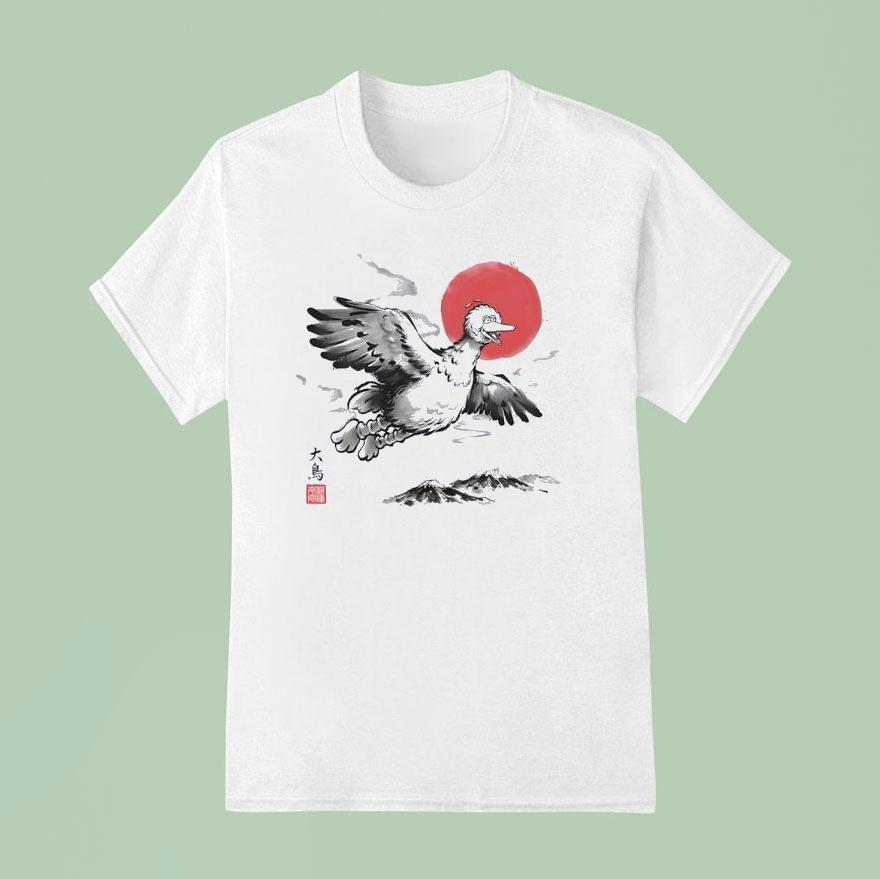 The Laughing Bird Of The East Big Bird In Japanese Sumi-e Style Shirt