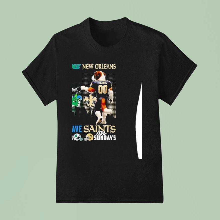 Tulane Green Wave On Saturdays And New Orleans Saints On Sunday Mascot With City Skyline Shirt