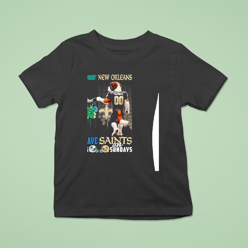 Tulane Green Wave On Saturdays And New Orleans Saints On Sunday Mascot With City Skyline Shirt