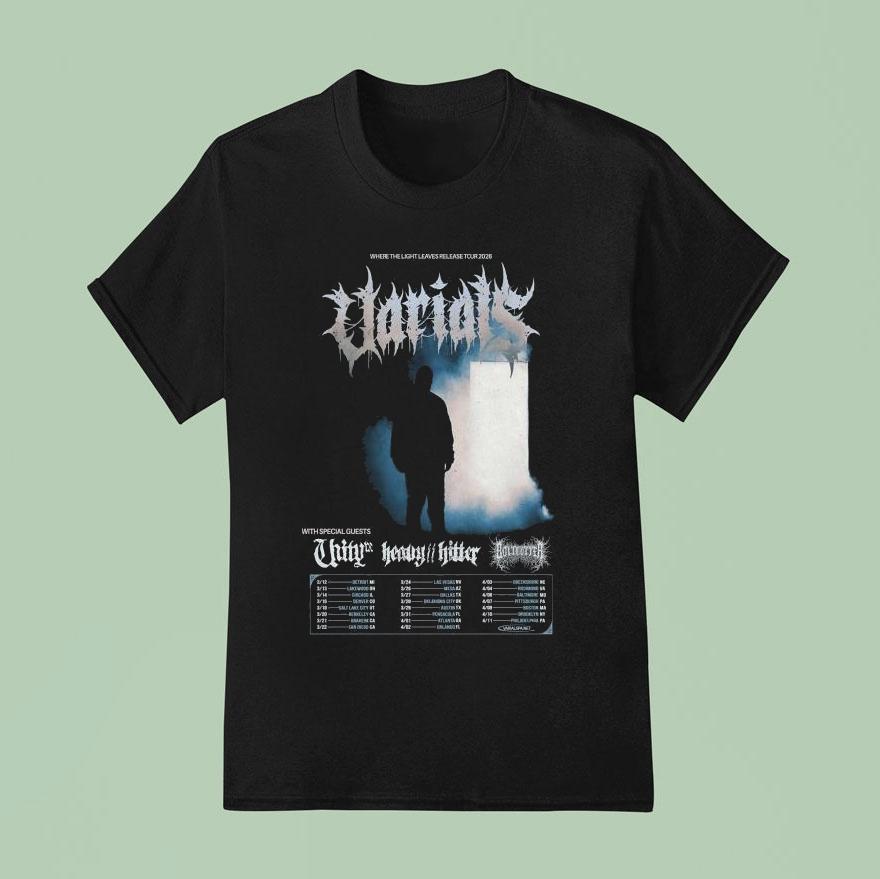 Varials Where The Light Leaves Release Tour 2026 Shirt