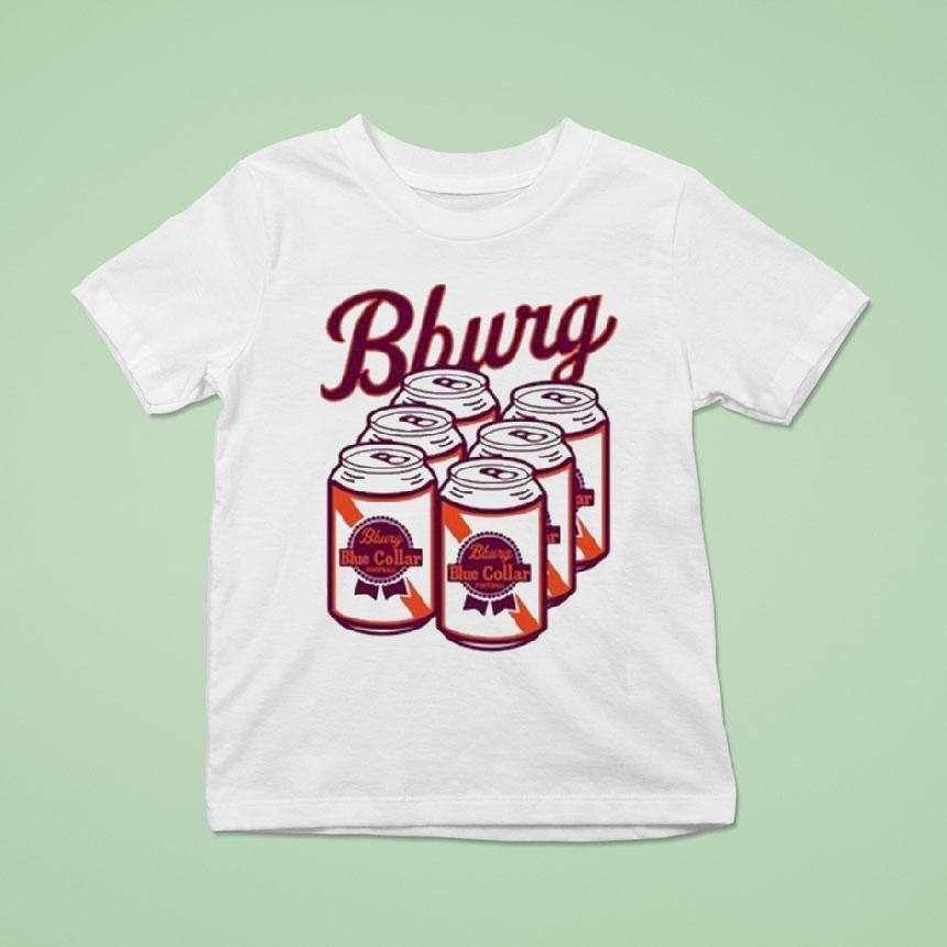 Virginia Tech Hokies Blue Collar Bburg 6 Cans Shirt