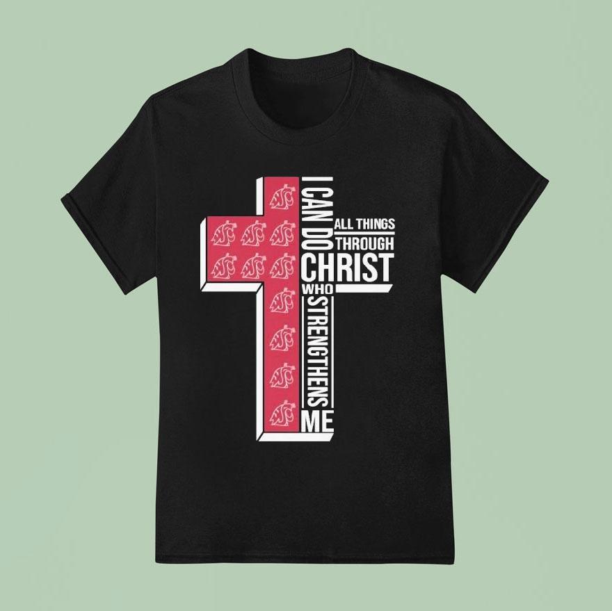 Washington State Cougars I Can Do All Things Through Christ Who Strengthen Me Shirt