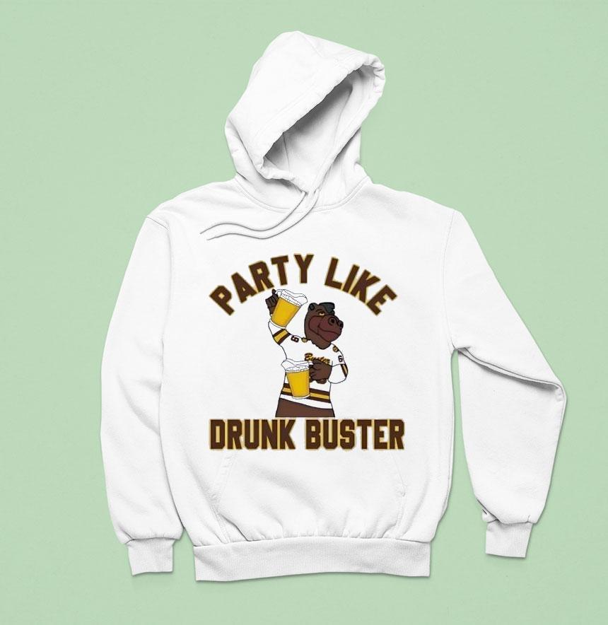 Western Michigan Broncos Hockey Party Like Drunk Buster Shirt Western Michigan Broncos Hockey Party Like Drunk Buster Shirt