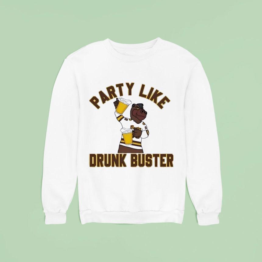 Western Michigan Broncos Hockey Party Like Drunk Buster Shirt Western Michigan Broncos Hockey Party Like Drunk Buster Shirt