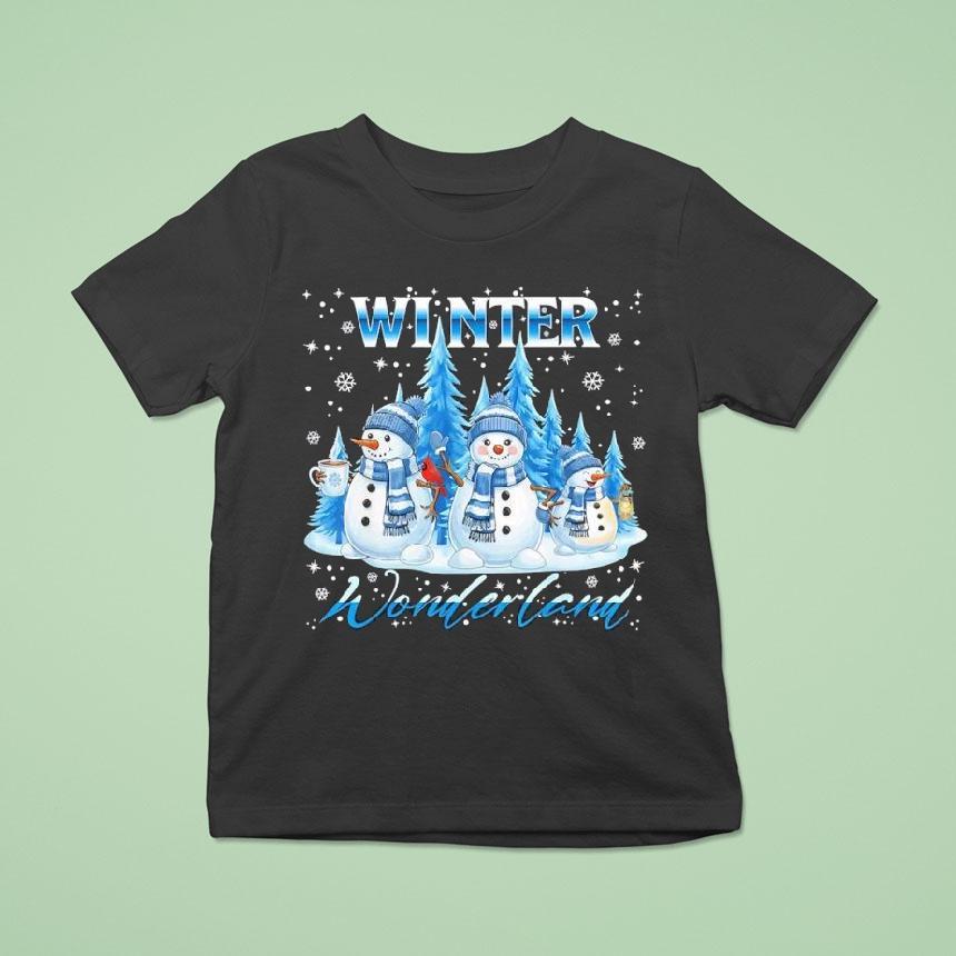 Winter Wonderland Snowman Family Snowflake Cozy Winter Scene Shirt