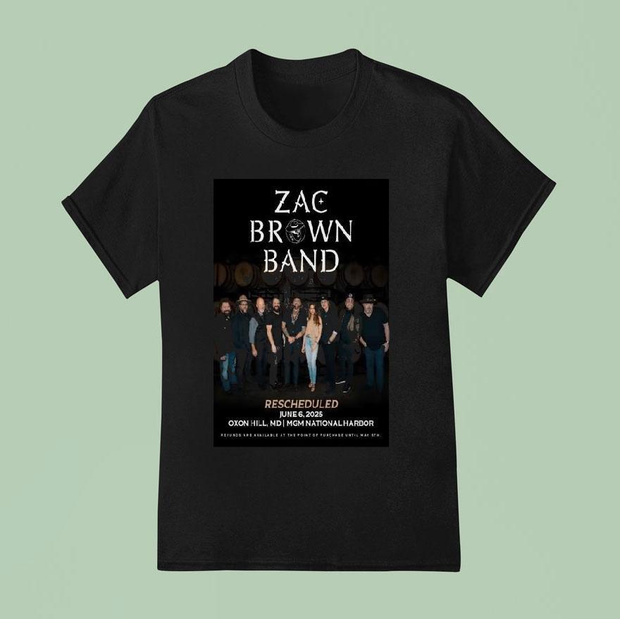 Zac Brown Band June 6 2025 Mgm National Harbor, Oxon Hill, Md Concert Shirt