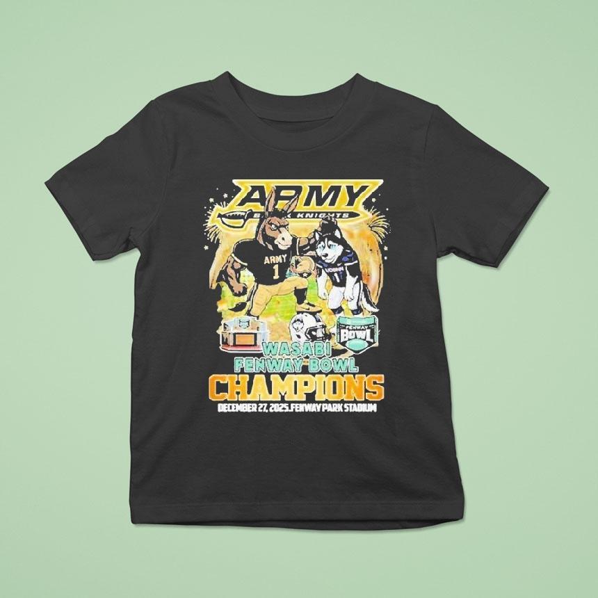 Army Black Knights Victory Uconn Huskies Wasabi Fenway Bowl Champions At Fenway Park Stadium December 27 2025 Mascot Shirt