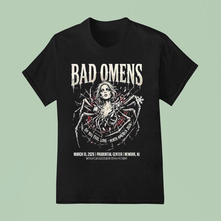 Bad Omens Do You Feel Love North America Event At Prudential Center On March 10 2026 Newark Nj Spider Shirt