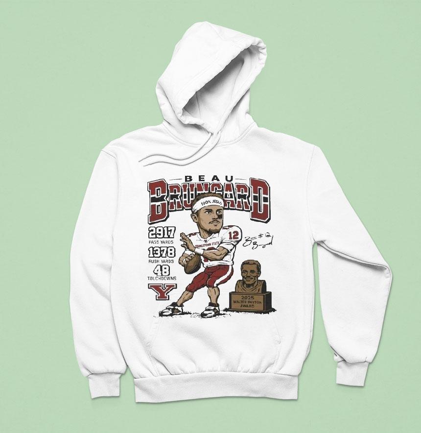 Beau Brungard 2025 Walter Payton Award Winner Youngstown State Penguins Trophy Shirt Beau Brungard 2025 Walter Payton Award Winner Youngstown State Penguins Trophy Shirt