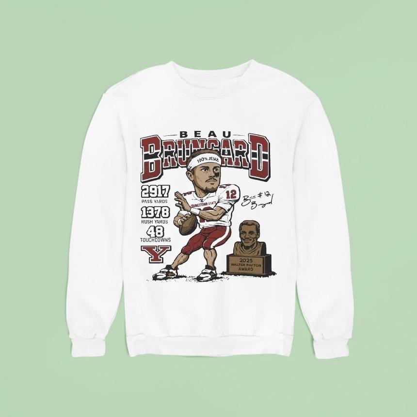 Beau Brungard 2025 Walter Payton Award Winner Youngstown State Penguins Trophy Shirt Beau Brungard 2025 Walter Payton Award Winner Youngstown State Penguins Trophy Shirt