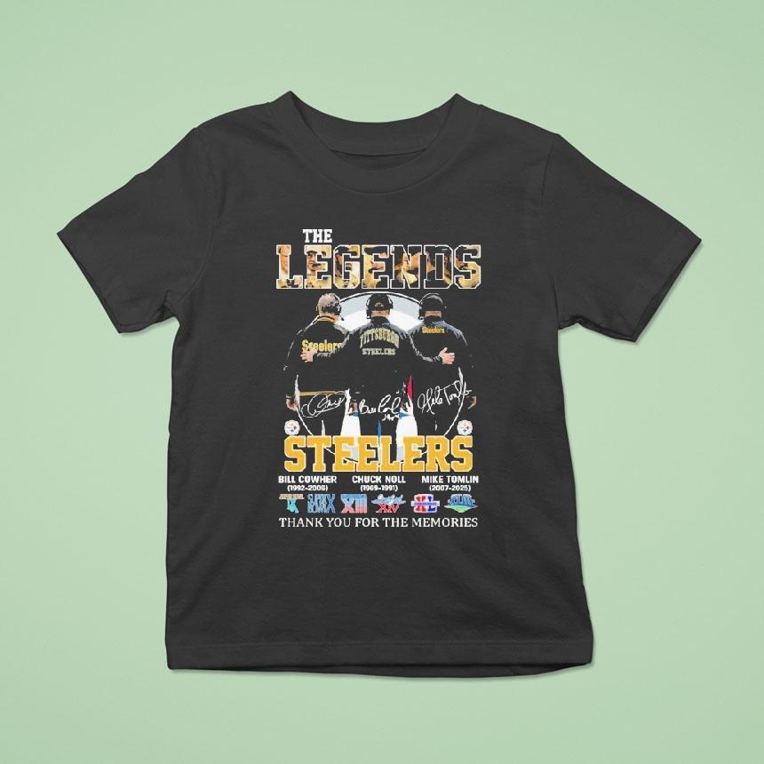 Bill Cowher Chuck Noll Mike Tomlin Pittsburgh Slers The Legends Thank You For The Memories Signatures Shirt