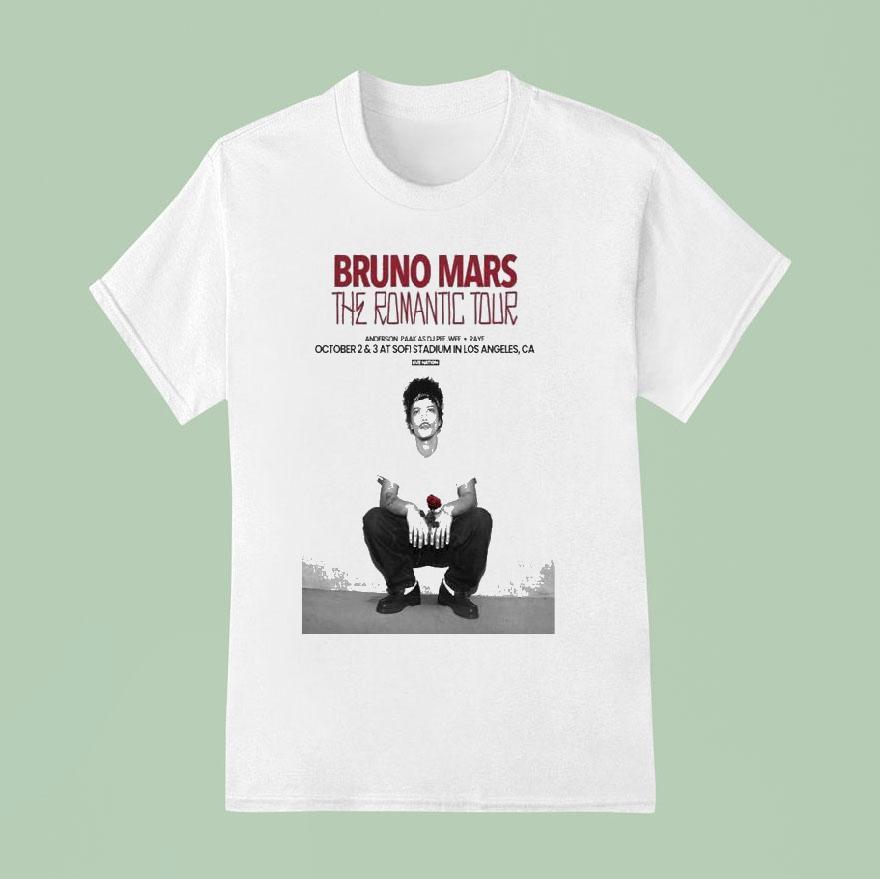 Bruno Mars Sofi Stadium Los Angeles Ca The Romantic Tour 2026 Shirt