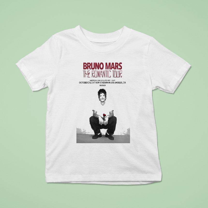 Bruno Mars Sofi Stadium Los Angeles Ca The Romantic Tour 2026 Shirt