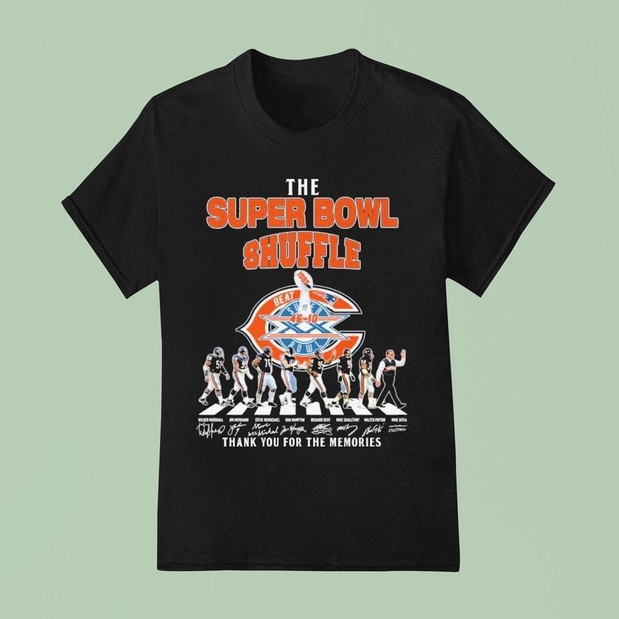 Chicago Bears The Super Bowl Shuffle Thank You For The Memories Road Abbey Signatures Shirt