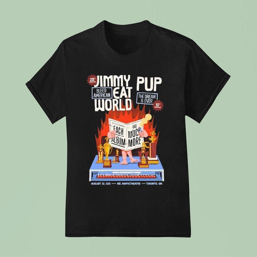 Jimmy Eat World Celebrate 25th Anniversary Of Bleed American Live At Rbc Amphitheatre In Toronto Ontario On August 23 2026 Trophies Shirt