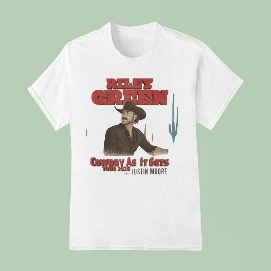 Riley Green Cowboy As It Gets Tour 2026 Justin Moore Shirt