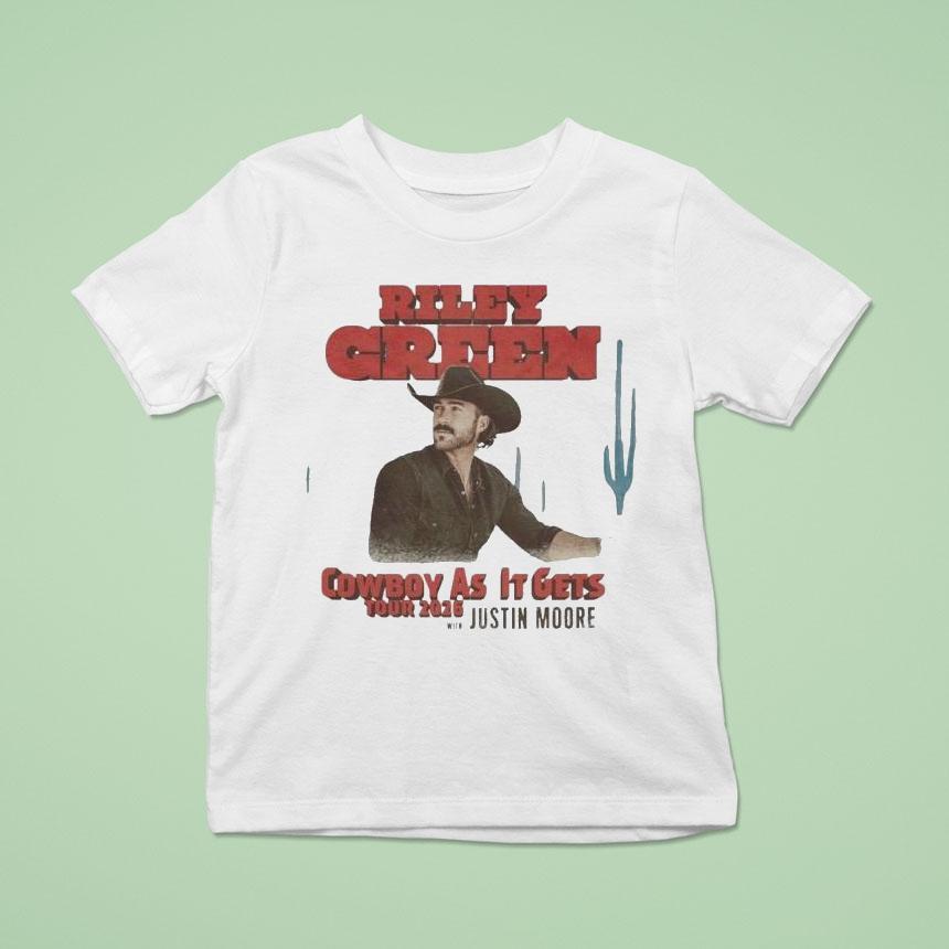 Riley Green Cowboy As It Gets Tour 2026 Justin Moore Shirt