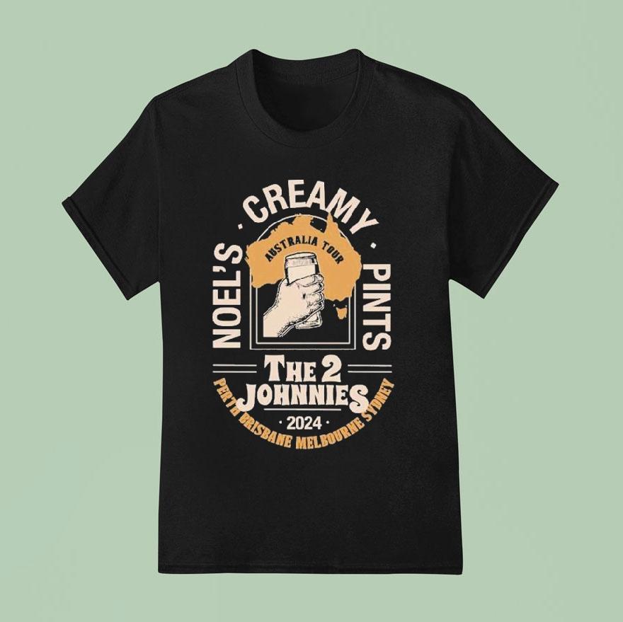 The 2 Johnnies Noel’s Creamy Pints Australia Tour 2024 Shirt