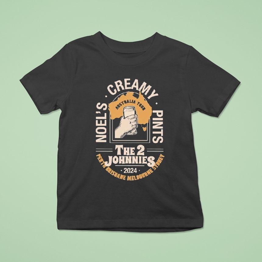 The 2 Johnnies Noel’s Creamy Pints Australia Tour 2024 Shirt