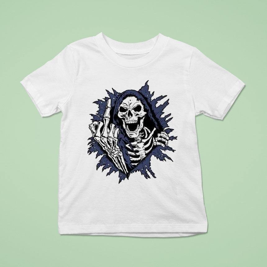 Worry Club Bone Daddy Skeleton Middle Finger Shirt