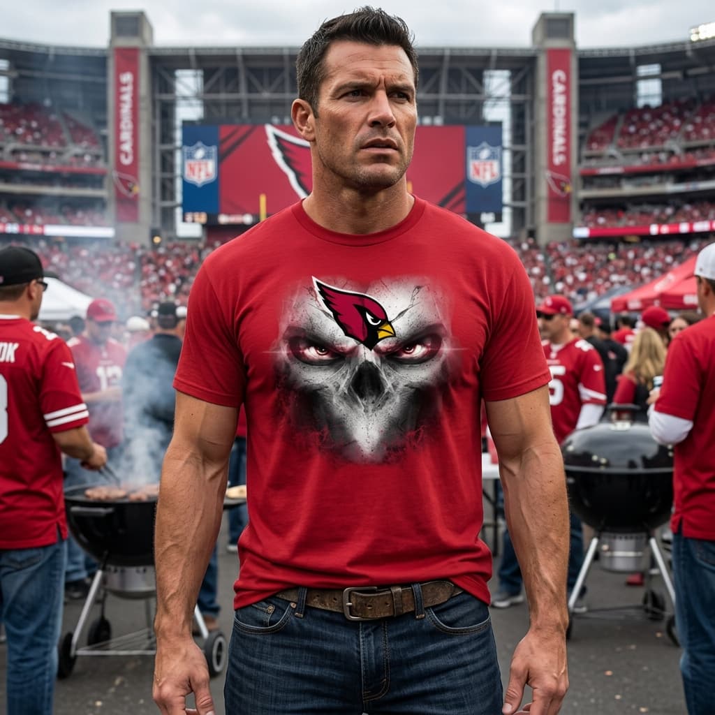 Arizona Cardinals Skulls Of Fantasy Logo T Shirts