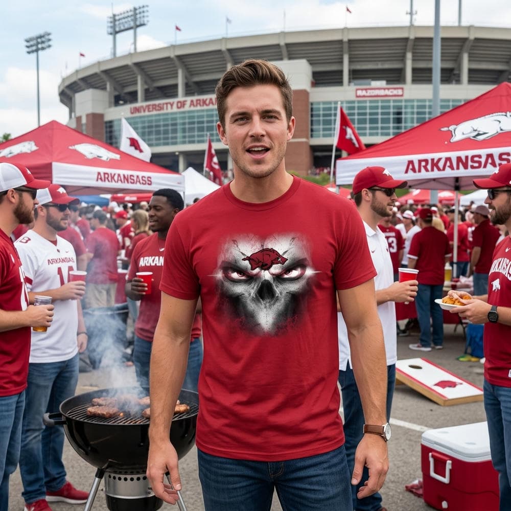 Arkansas Razorbacks Skulls Of Fantasy Logo T Shirts