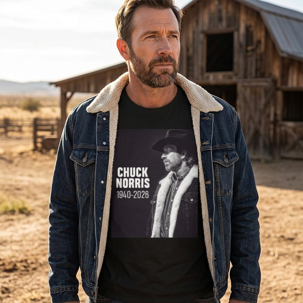 Chuck Norris 1940 – 2026 Rest In Peace Cotton Black Shirt
