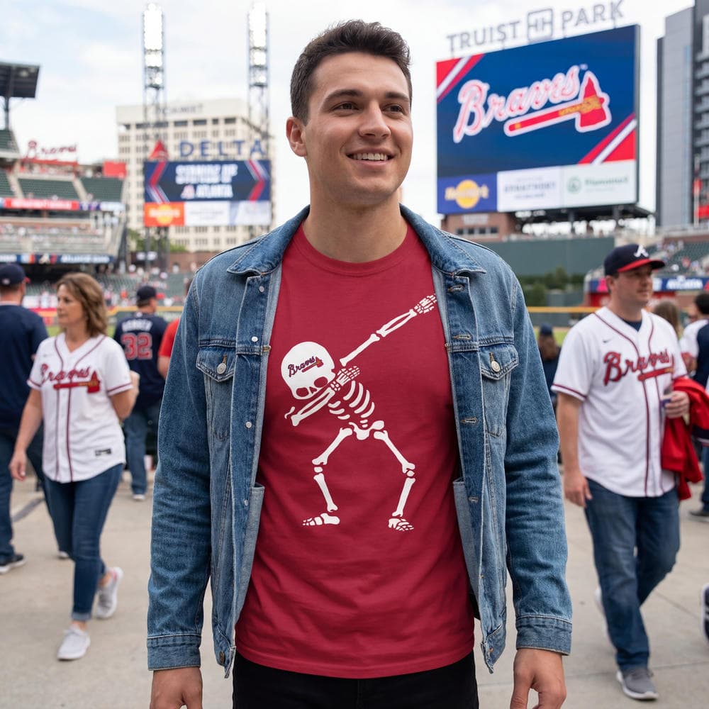 Dabbing Skull Atlanta Braves T Shirts