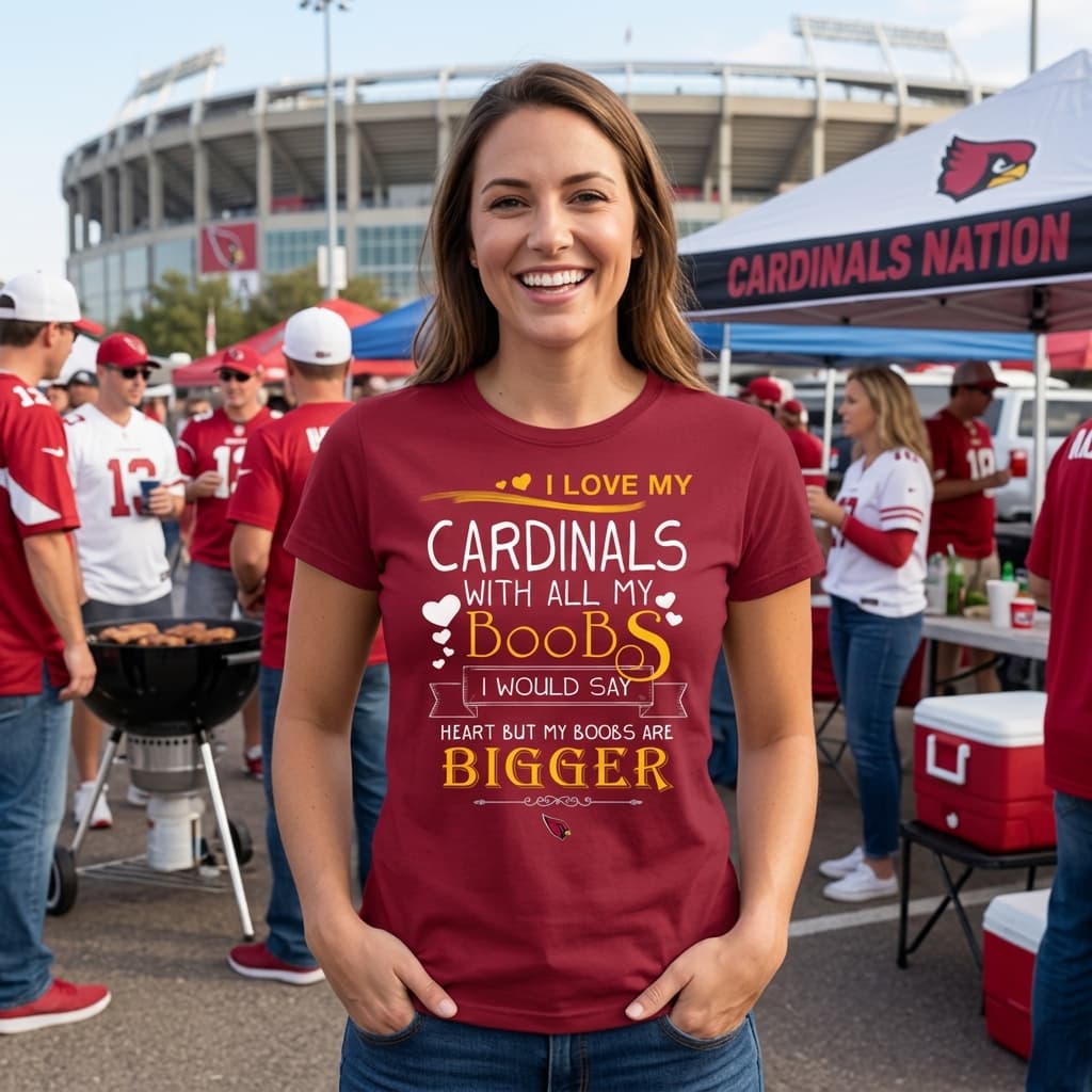 I Love My Arizona Cardinals With All My Boobs T Shirts