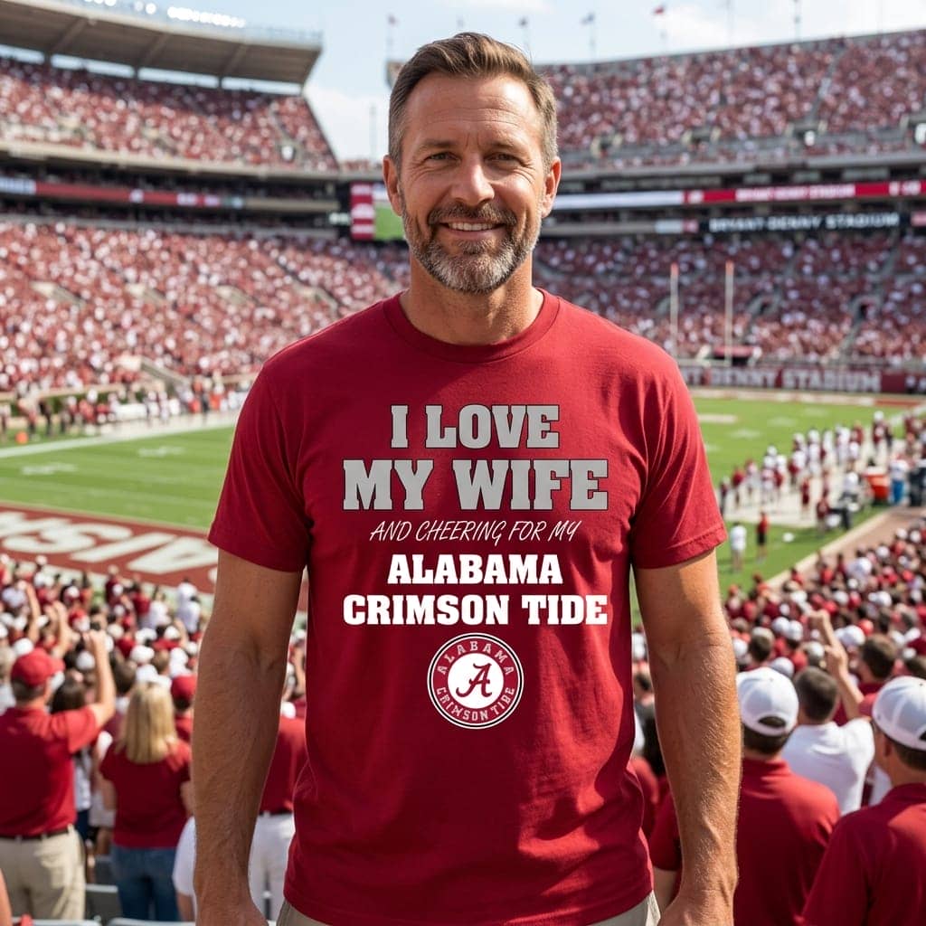 I Love My Wife And Cheering For My Alabama Crimson Tide T Shirts