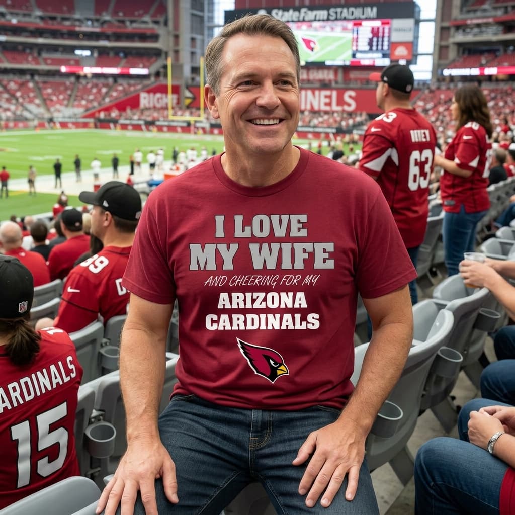I Love My Wife And Cheering For My Arizona Cardinals T Shirts
