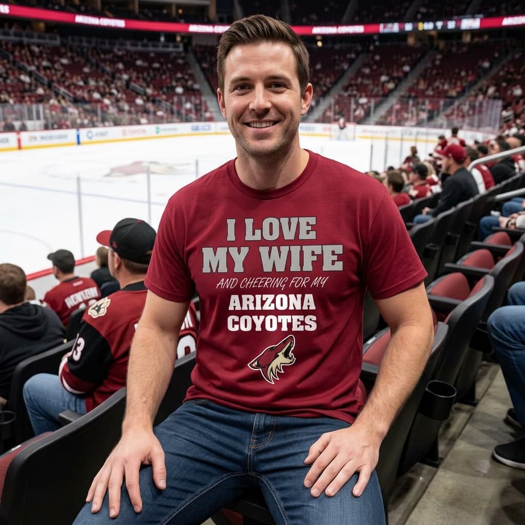 I Love My Wife And Cheering For My Arizona Coyotes T Shirts