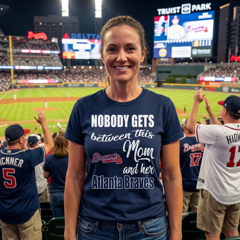 Nobody Gets Between Mom And Her Atlanta Braves T Shirts