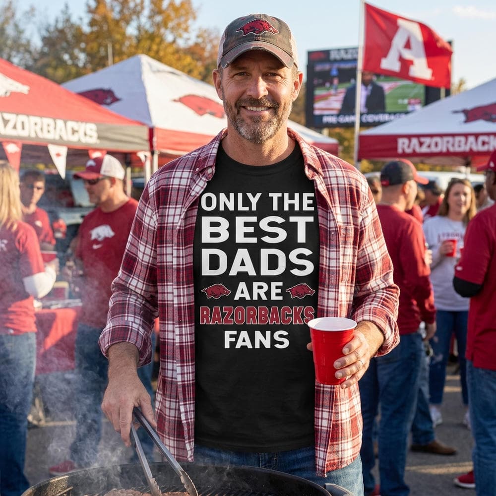 Only The Best Dads Are Fans Arkansas Razorbacks T Shirts, is cool gift