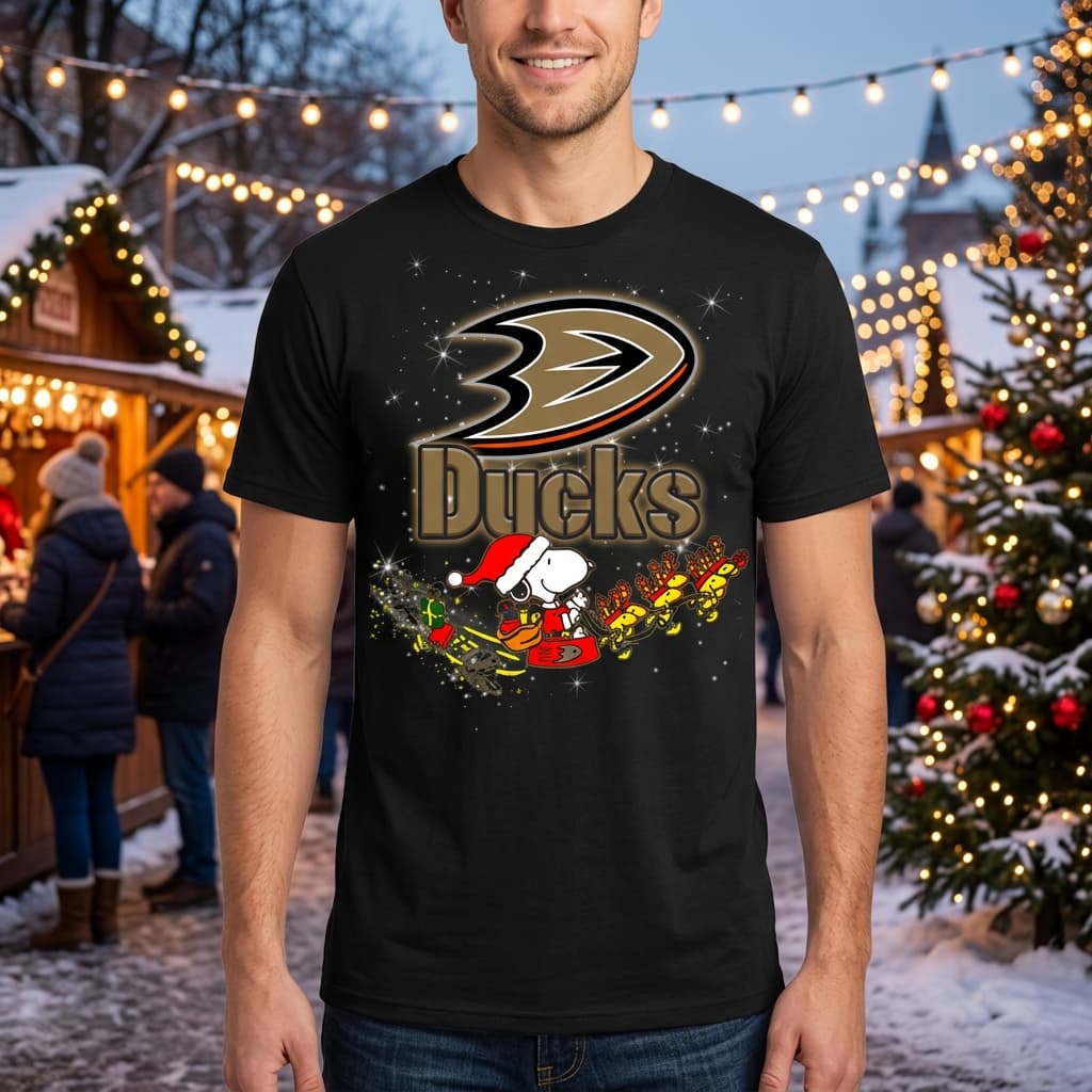 Snoopy Christmas Anaheim Ducks T Shirts