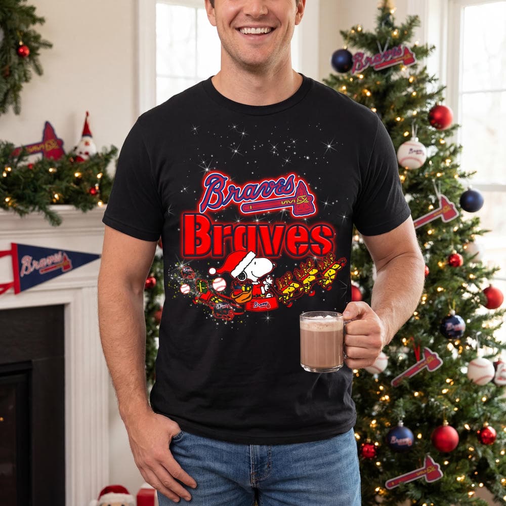 Snoopy Christmas Atlanta Braves T Shirts