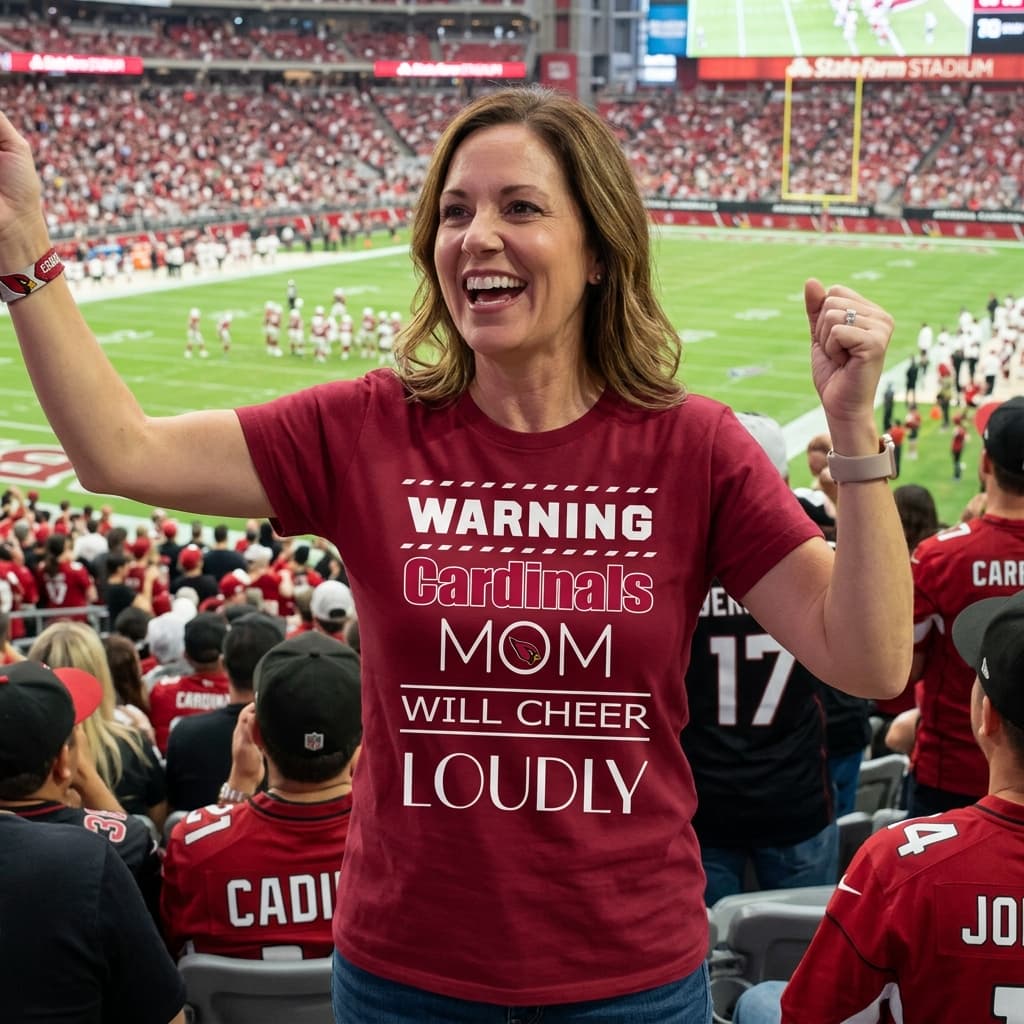 Warning Mom Will Cheer Loudly Arizona Cardinals T Shirts