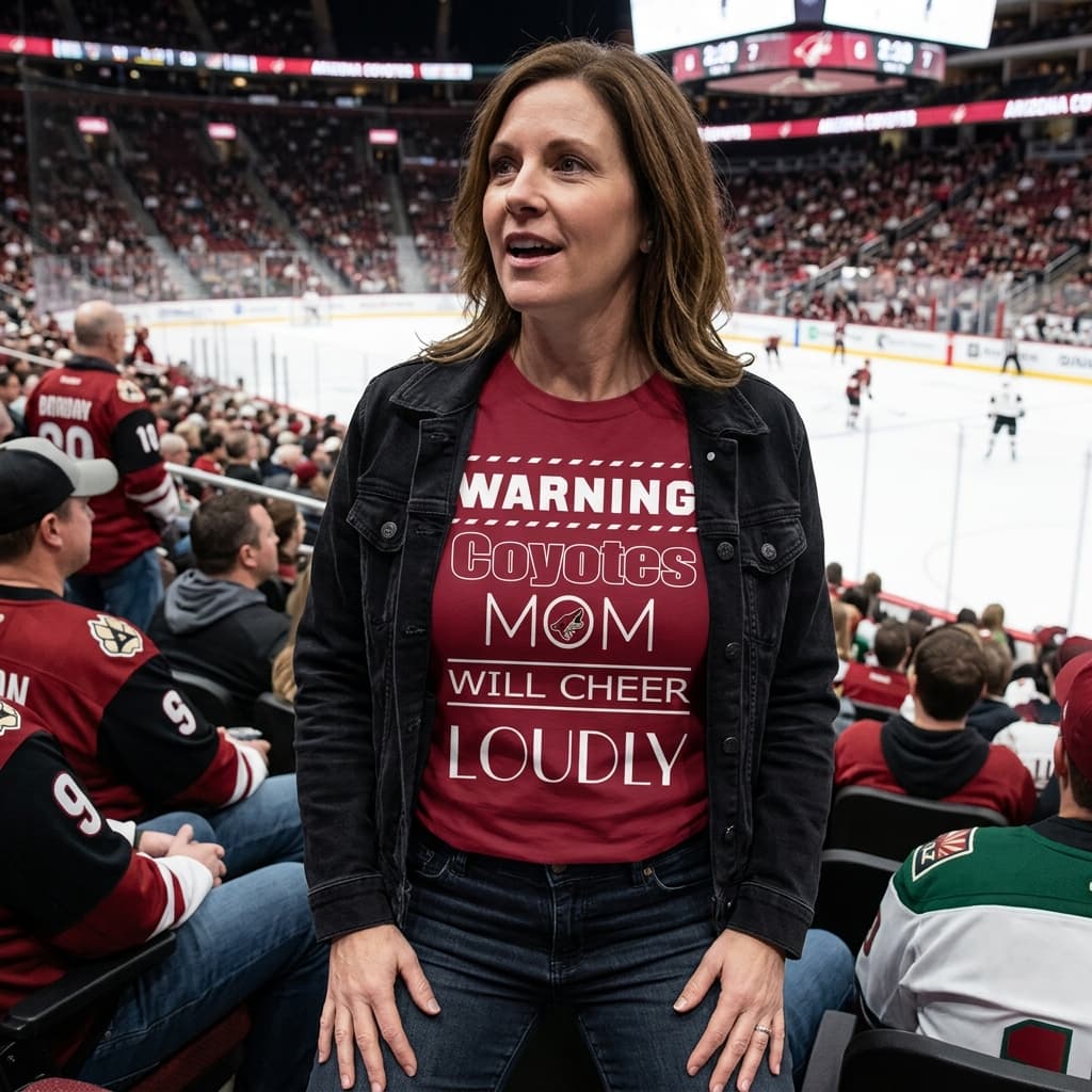 Warning Mom Will Cheer Loudly Arizona Coyotes T Shirts