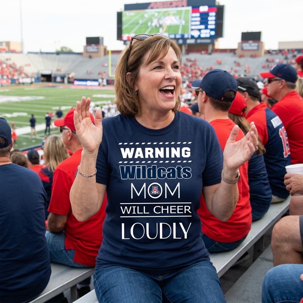 Warning Mom Will Cheer Loudly Arizona Wildcats T Shirts