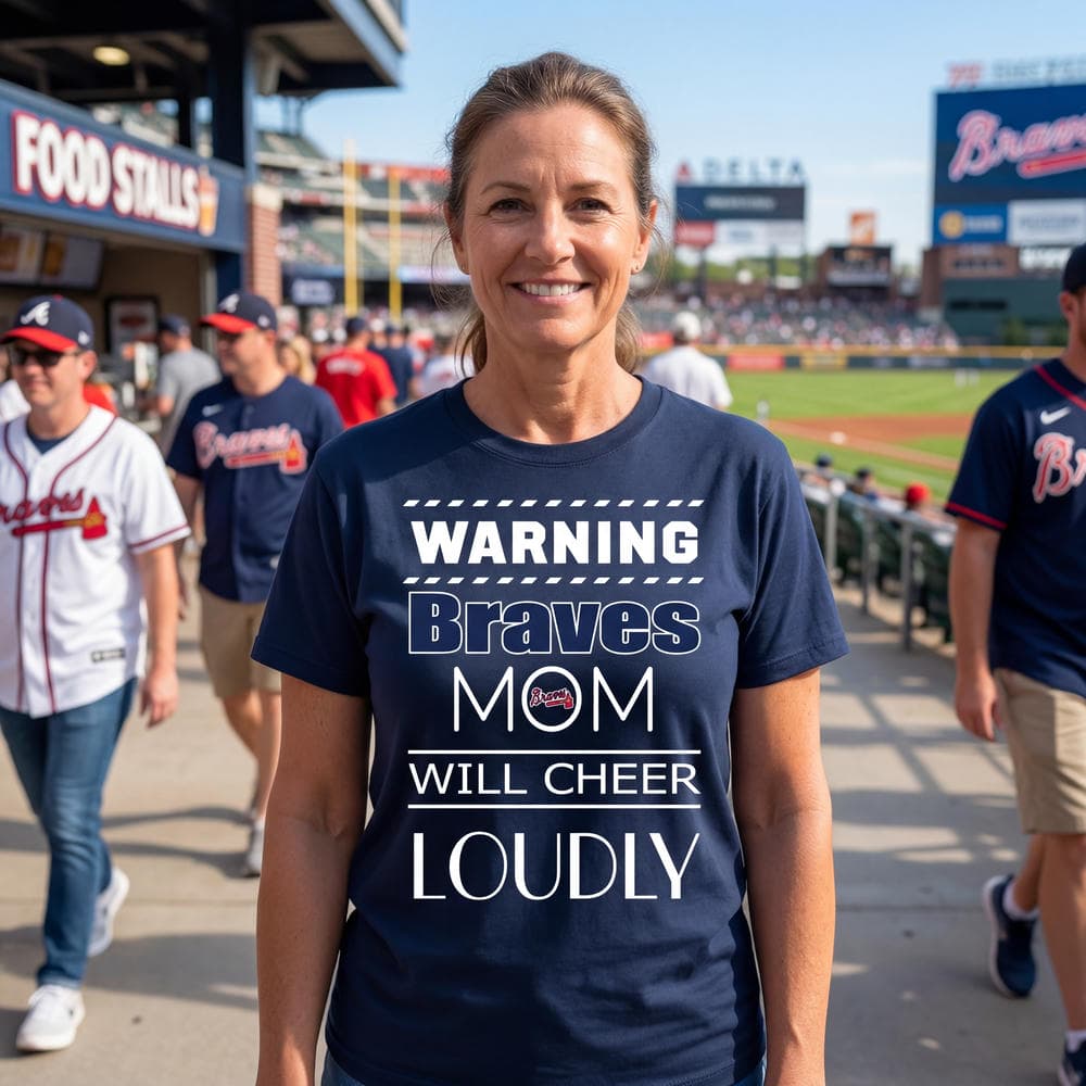 Warning Mom Will Cheer Loudly Atlanta Braves T Shirts