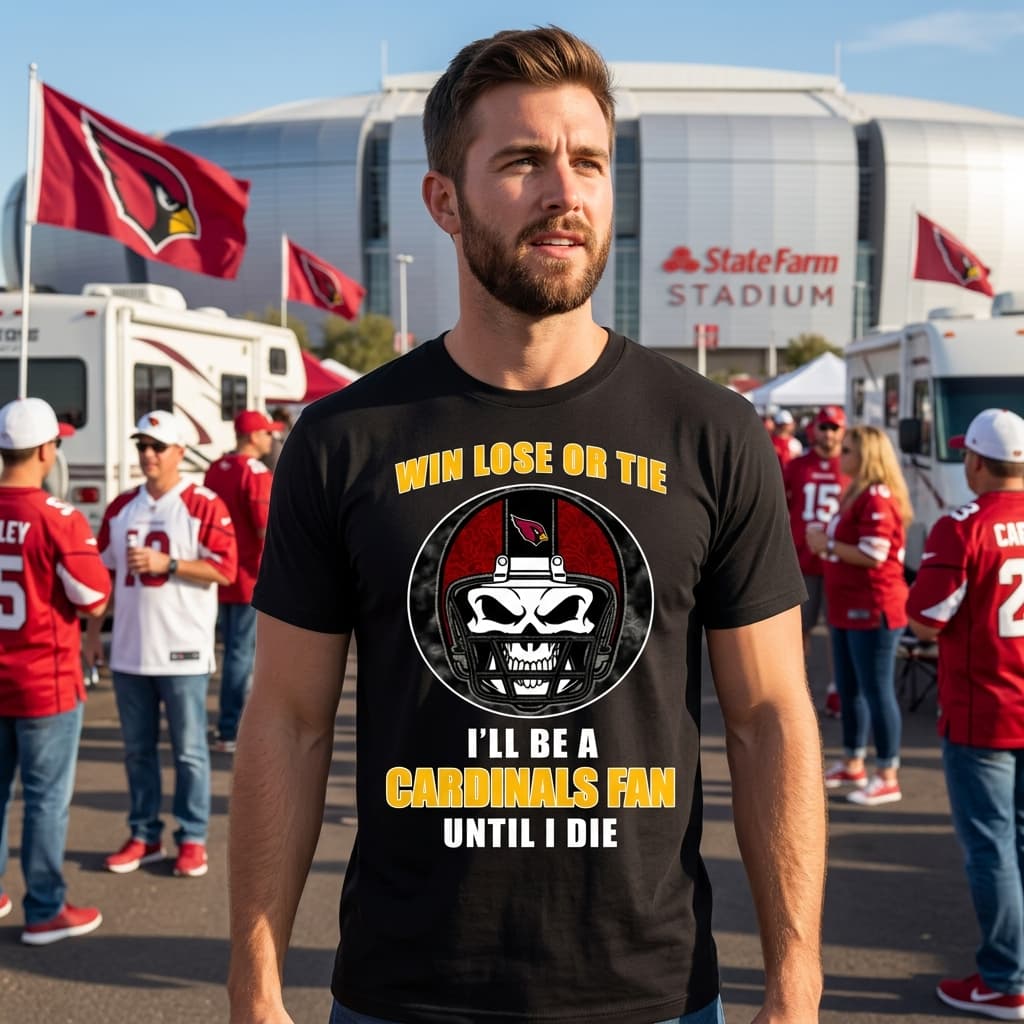Win Lose Or Tie Until I Die I’ll Be A Fan Arizona Cardinals Cardinal T Shirts